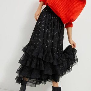 Anthropologie Mare Mare Luciana Tiered Tulle Maxi Skirt